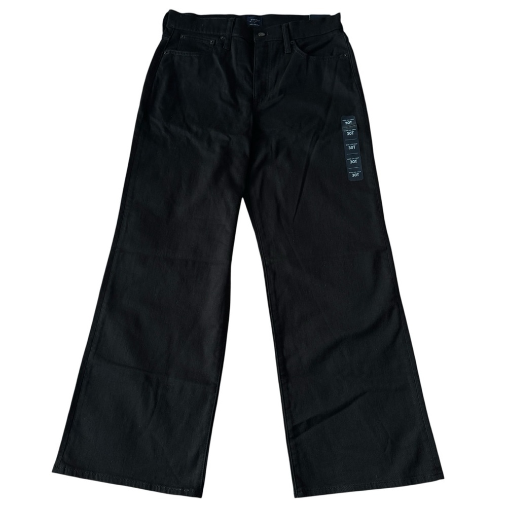 J.Crew Factory Tall Black Wide-Leg Crop Jeans In All-Day Stretch Size 30T